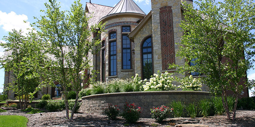 Stone front landscaping